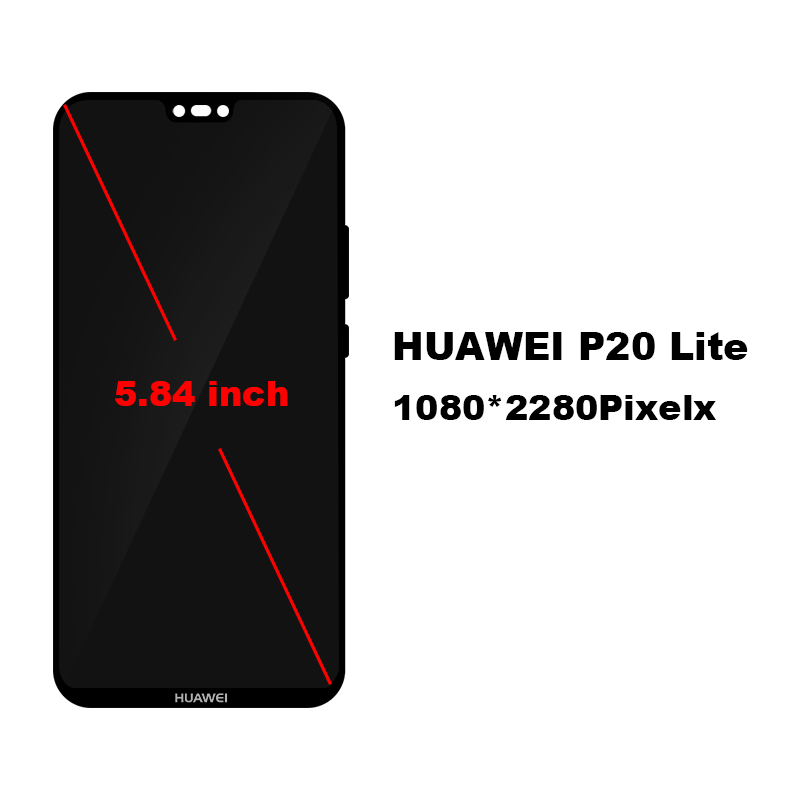 5.84" For HUAWEI P20 Lite LCD Display Screen Digitizer For HUAWEI P20 Lite Display ANE-LX1 ANE-LX3 Nova 3e LCD Replacement Parts. 