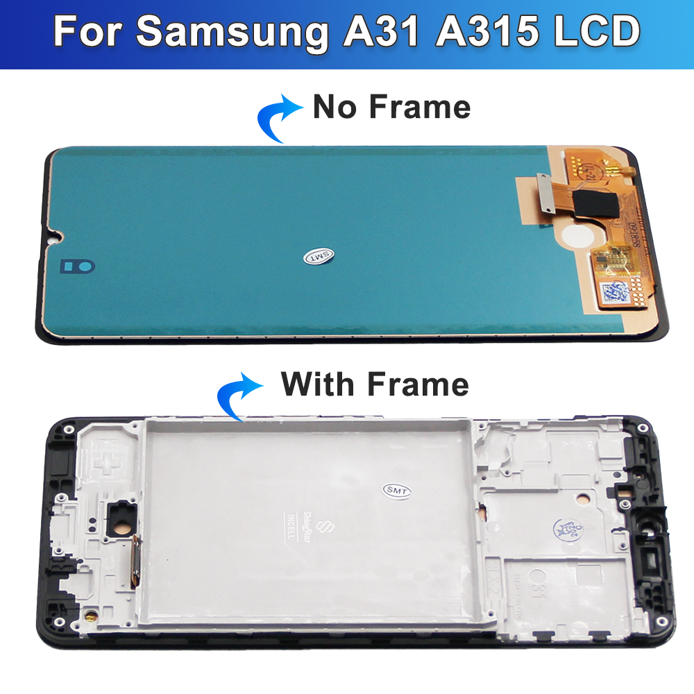6.4" AMOLED For Samsung A31 LCD Display Touch Screen Digitizer Assembly Replacement For Samsung A31 A315 A315F LCD. 