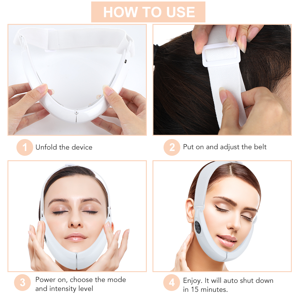 Face Lifting Machine Electric V-Face Shaping Massager Vibration Slimming Double Chin Reducer V-Line Cheek Lift Up Face Slimming. 