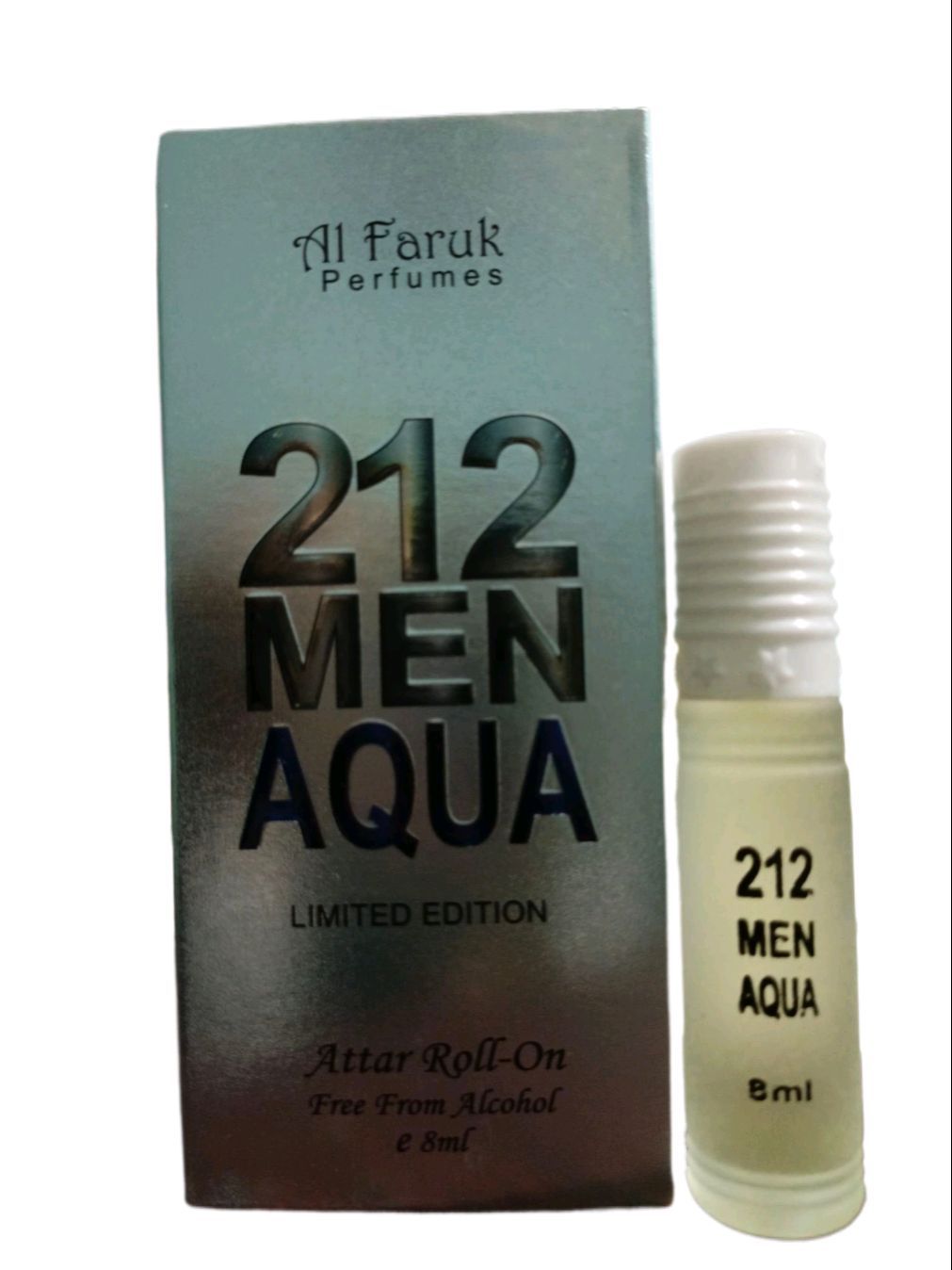 Best Quality 212 Men Aqua attar (Al-Faruk New Colletione) roll on good fragrane 8ml.. 