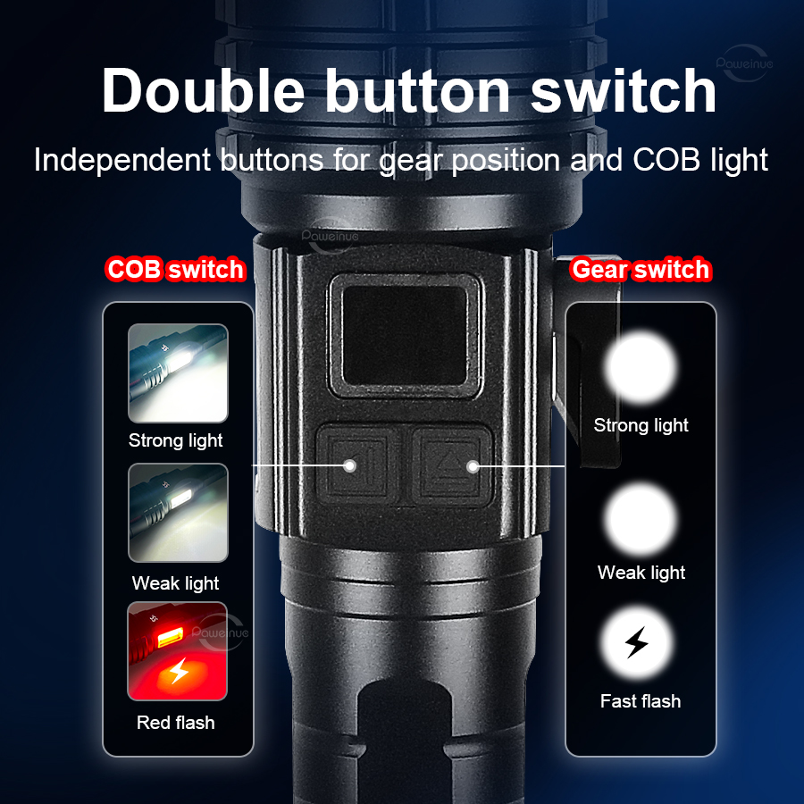 Multifunctional Powerful Tactical Flashlight White Laser LED Torch Rechargeable Lamp Magnet Cutting Rope Self Defense Lantern. 