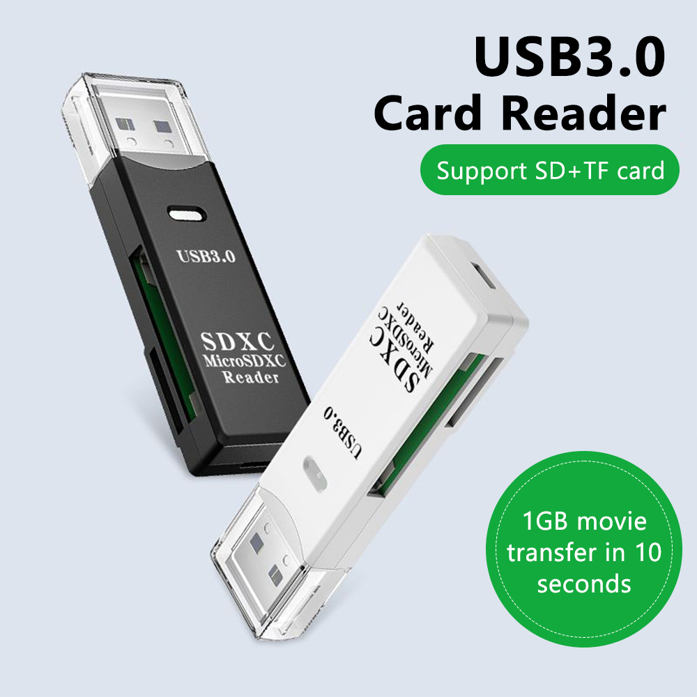 2 in 1 USB 3.0 Card Reader Micro sd card Reader usb adapter High Speed Cardreader TF Memory card For PC Laptop Accessories. 