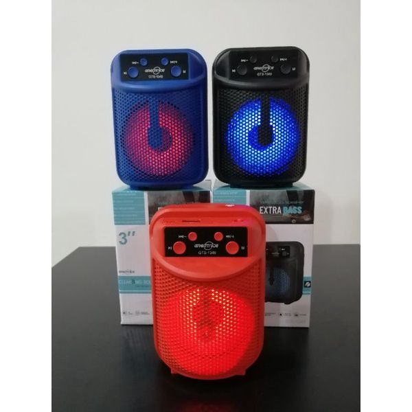 speaker GTS-1349 3"Inch LED Portable Super Bass Speaker Bluetooth/USB/TF/LED Light. 