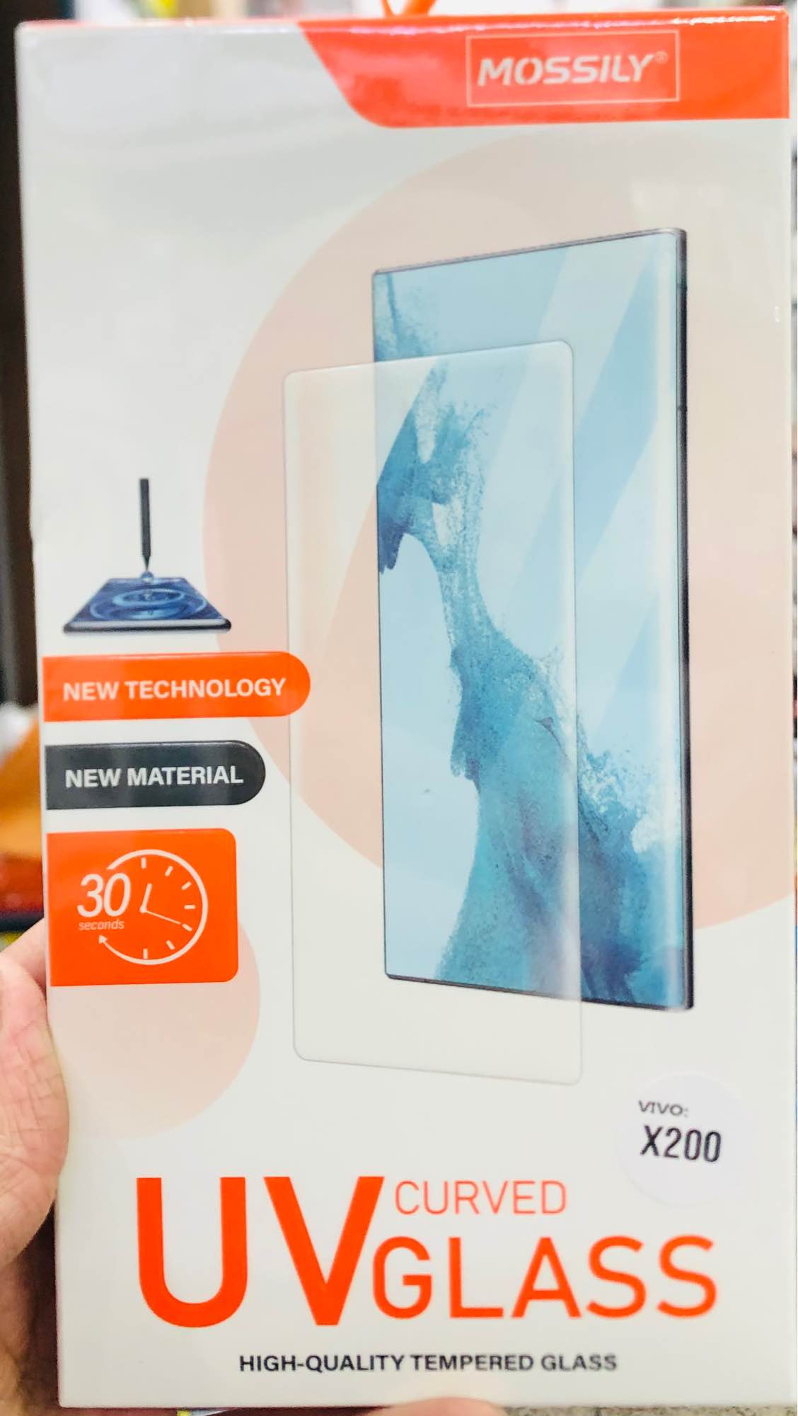 UV Glue Curved Tempered Glass Screen Protector For Vivo X200 Screen Guard Gorilla Glass Protector With Easy Installation Kit (Vivo X200). 