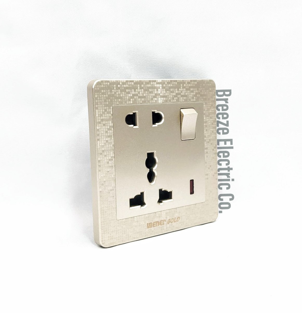 Wener Gang Switch Standard Value Pack: 4 Gang+ Fan Dimmer+13A 5 pin Multi Socket+3 gang Plastic Back Cover.. 