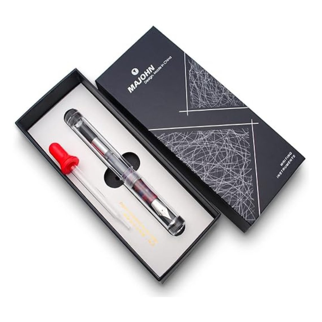 Moonman C1 EF Nib Transparent Large-capacity Eyedropper Fountain Pen with A Converter Gift Set. 