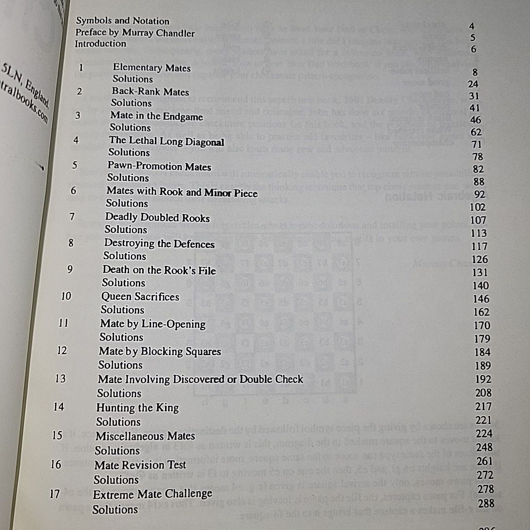 1001 Deadly Checkmates; Solve The Puzzles And Measure Your Skill By John Nunn (Chess Book). 