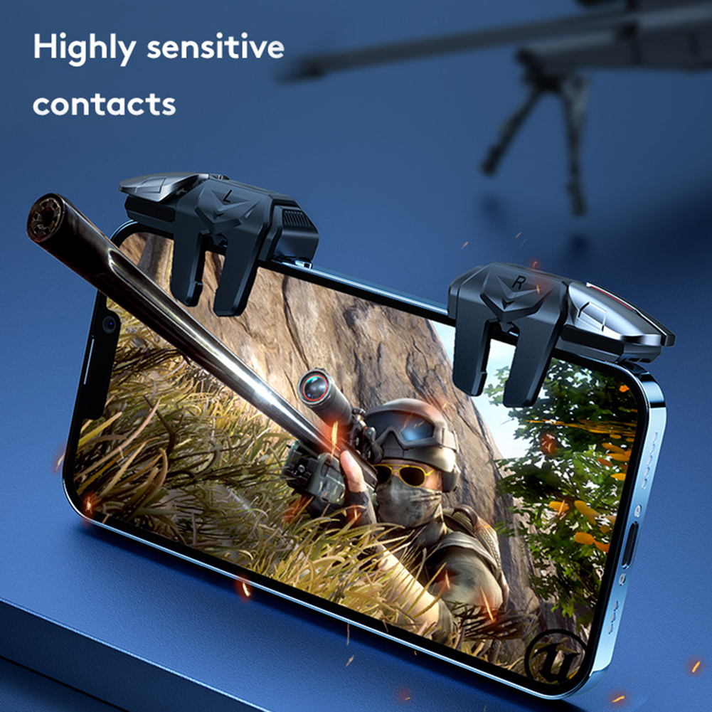 1-6Pairs 6-Finger Mobile Game Trigger for PUBG Phone Game Controller Gamepad Joystick G21 Aim Shooting Triggers Alloy Key Button. 