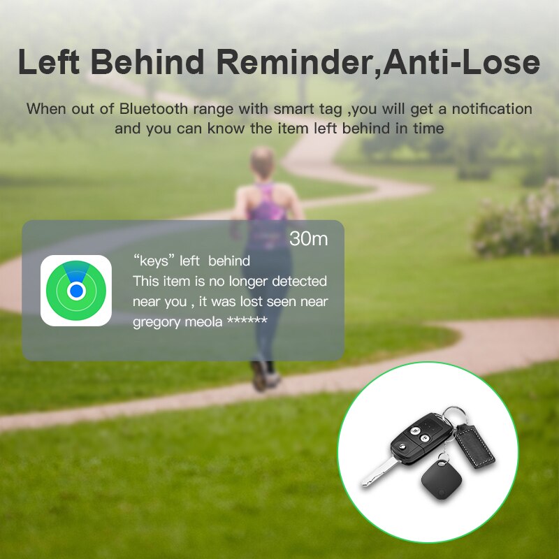 Smart Bluetooth GPS Tracker Works with Find My APP Anti Lose Reminder Device for Iphone Tag Replacement Locator MFI Rated. 