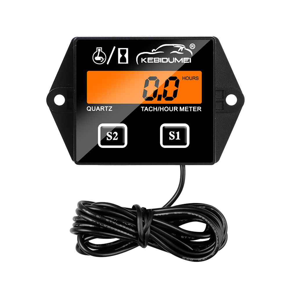Kebidumei Digital Engine Tach Hour Meter Tachometer Gauge Engine RPM LCD Display Waterproof For Moto Marine Chainsaw Pit Boat. 