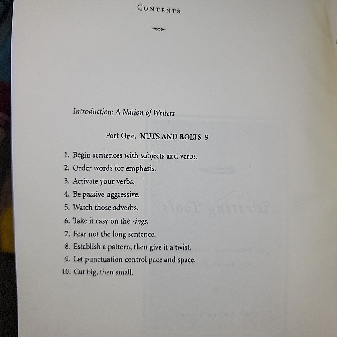 Writing Tools; 55 Essential Strategies For Every Writer By Roy Peter Clark. 