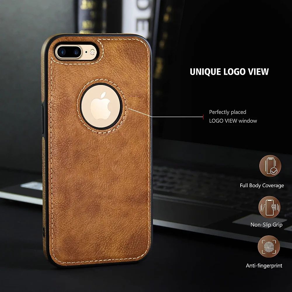 Pikkme iPhone 7 Plus / 8 Plus Back Cover | Flexible Pu Leather | Full Camera Protection | Raised Edges | Super Soft-Touch | Bumper Case for iPhone 7 Plus / 8 Plus (Brown). 