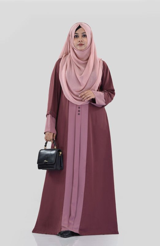 Abaya Tahba Prime Borkha Middle Another Color Chest Top Button System Sleeves Other Color Combination and Imported Dubai Cherry Premium