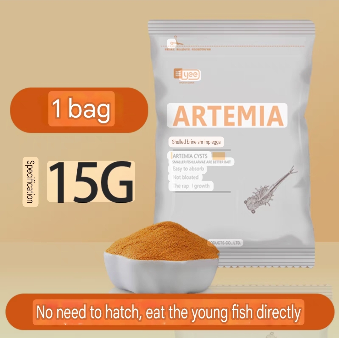 YEE Decapsulated Brine shrimp / YEE Artemia / Decapsulated / Brine Shrimp Eggs cyst 15gm White Packet With Feeder/. 