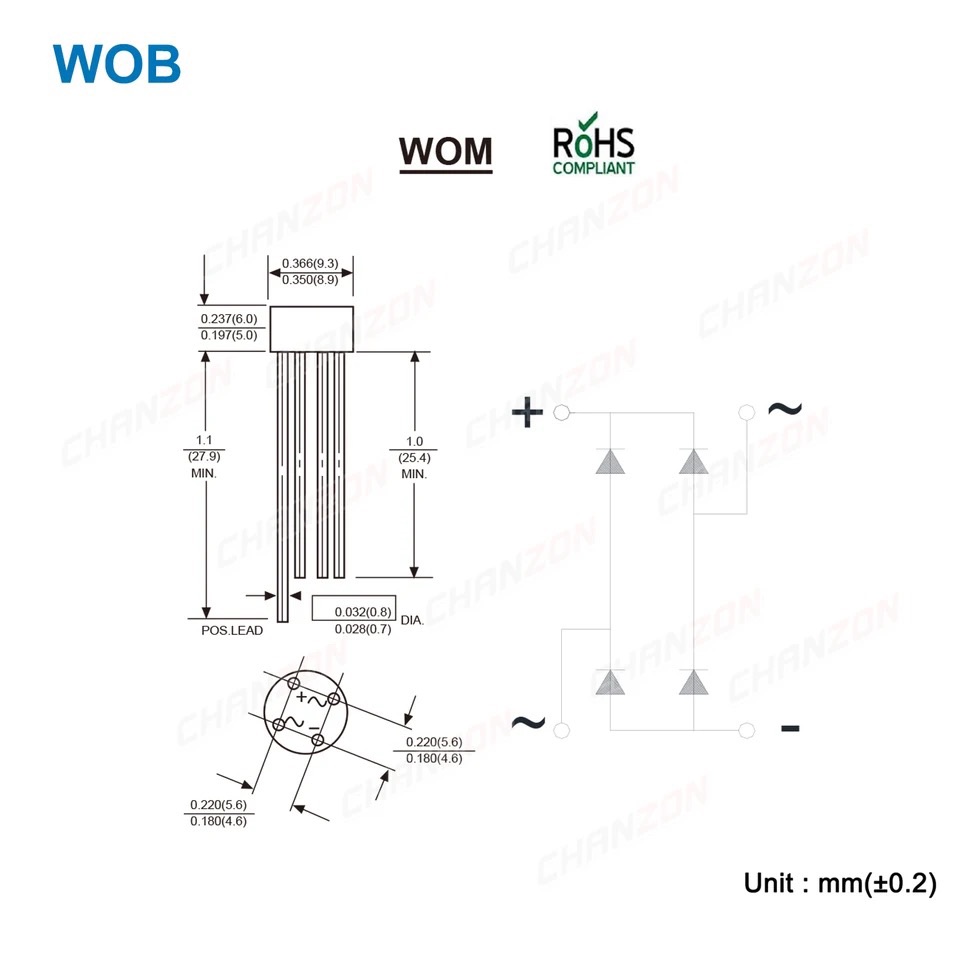 20pcs 2W10 400V 2A Full Wave Bridge Rectifier other items need for inform me - Motors - Modern and Trendy. 