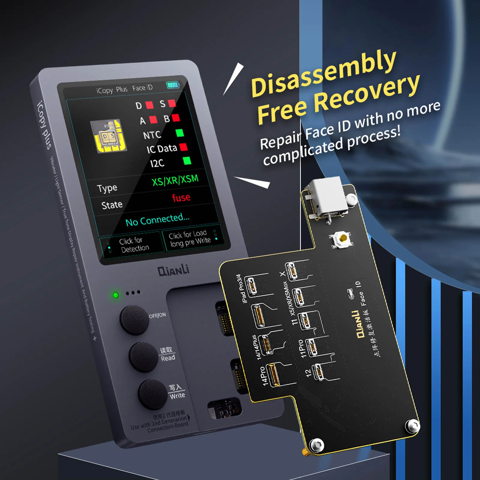 Qianli ICopy Plus 2.2 LCD Digital Compiler Battery Board for IPhone X XR XSMAX 11 12 13 14 Pro Max Repair EEPROM Programmer. 