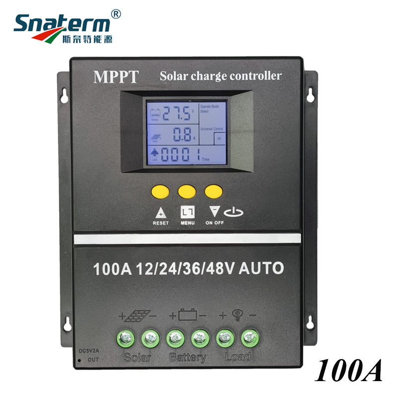 Snaterm 60A 80A 100A MPPT Solar Charge Controller Tool 12V 24V 36V 48V Solar Panel Battery Smart Regulator Lead Acid/Lithium use. 