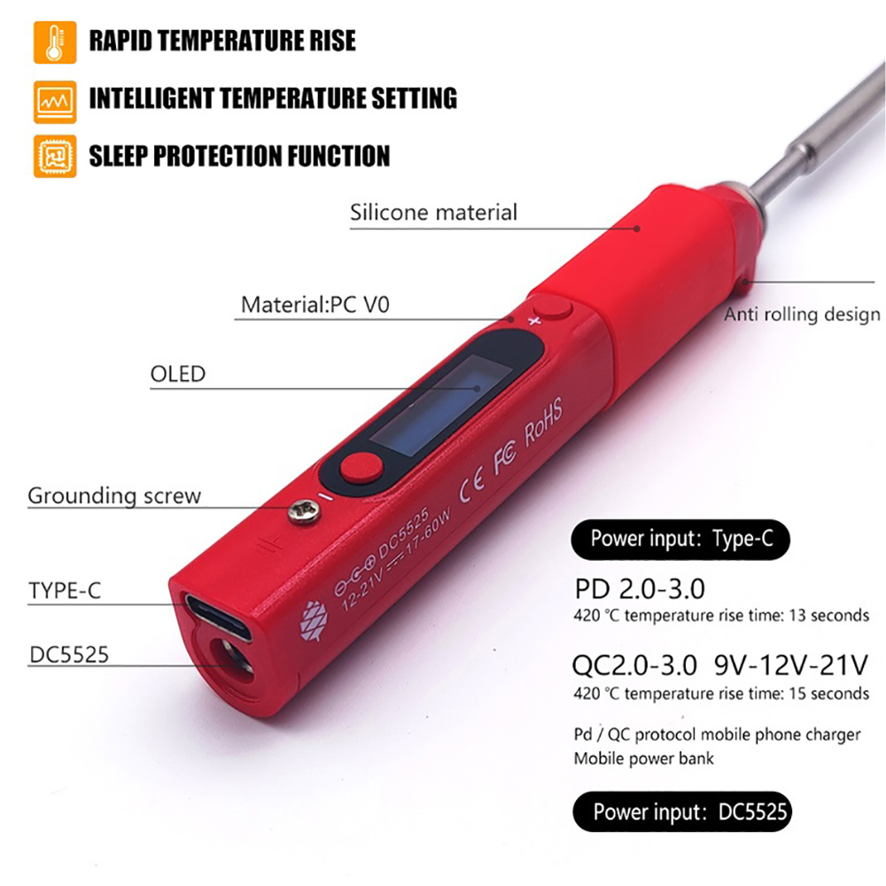 Pine64 CN Version Pinecil V1 Soldering Iron Portable Programable Welding Tools Adjustable Temperature Digital Solder Station. 