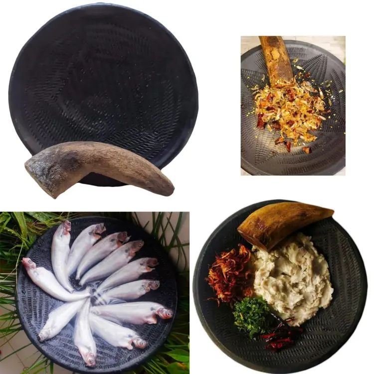 Vorta Making Batna Made By Pure Clay And Wood Smart Kitchen Tools 1 Plate And 1 Wood Handle - Experience Smart Cooking With Vorta Making Batna. 