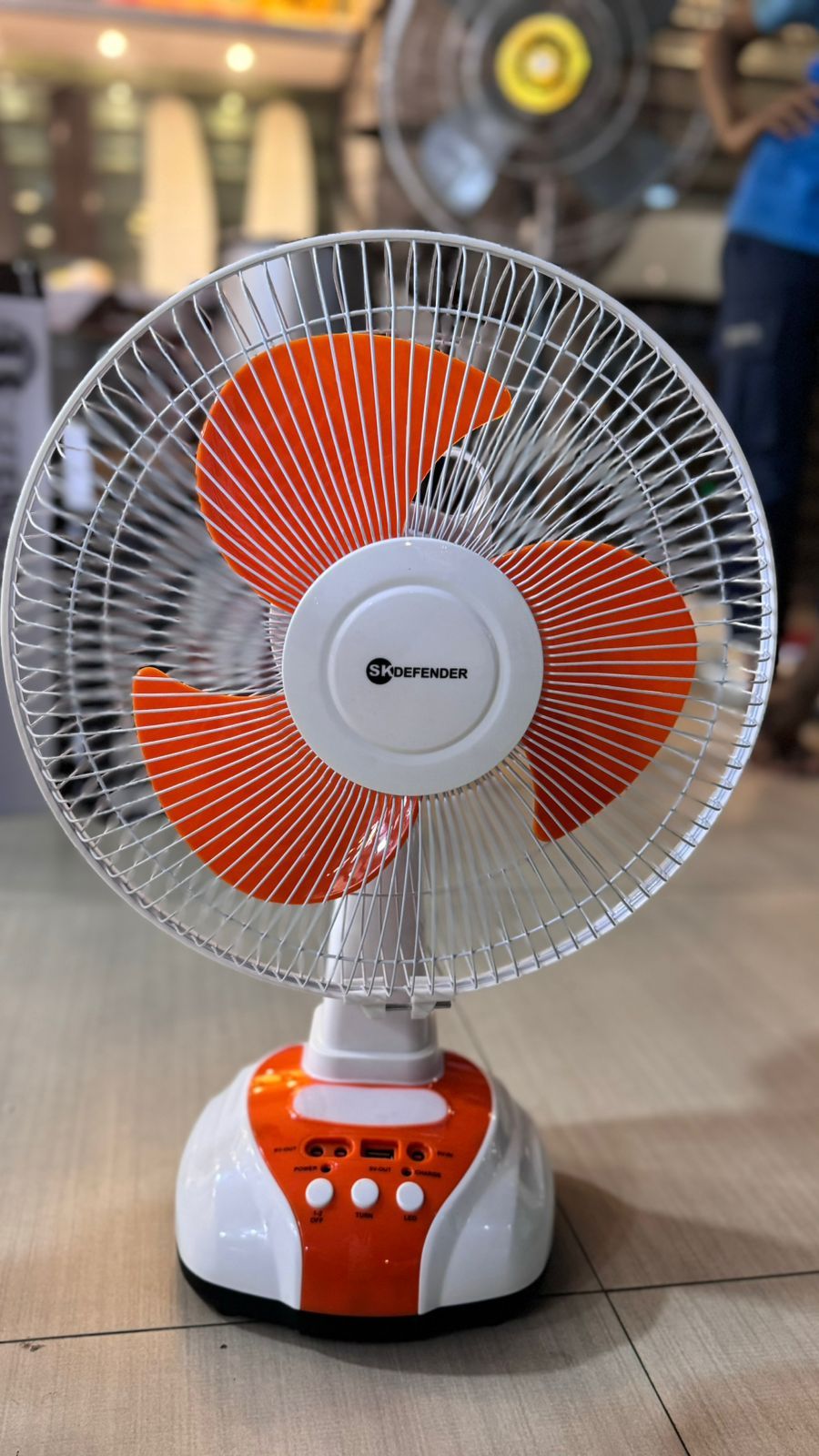 SK Diffender 12" Rechargeable Fan Made in China.. 