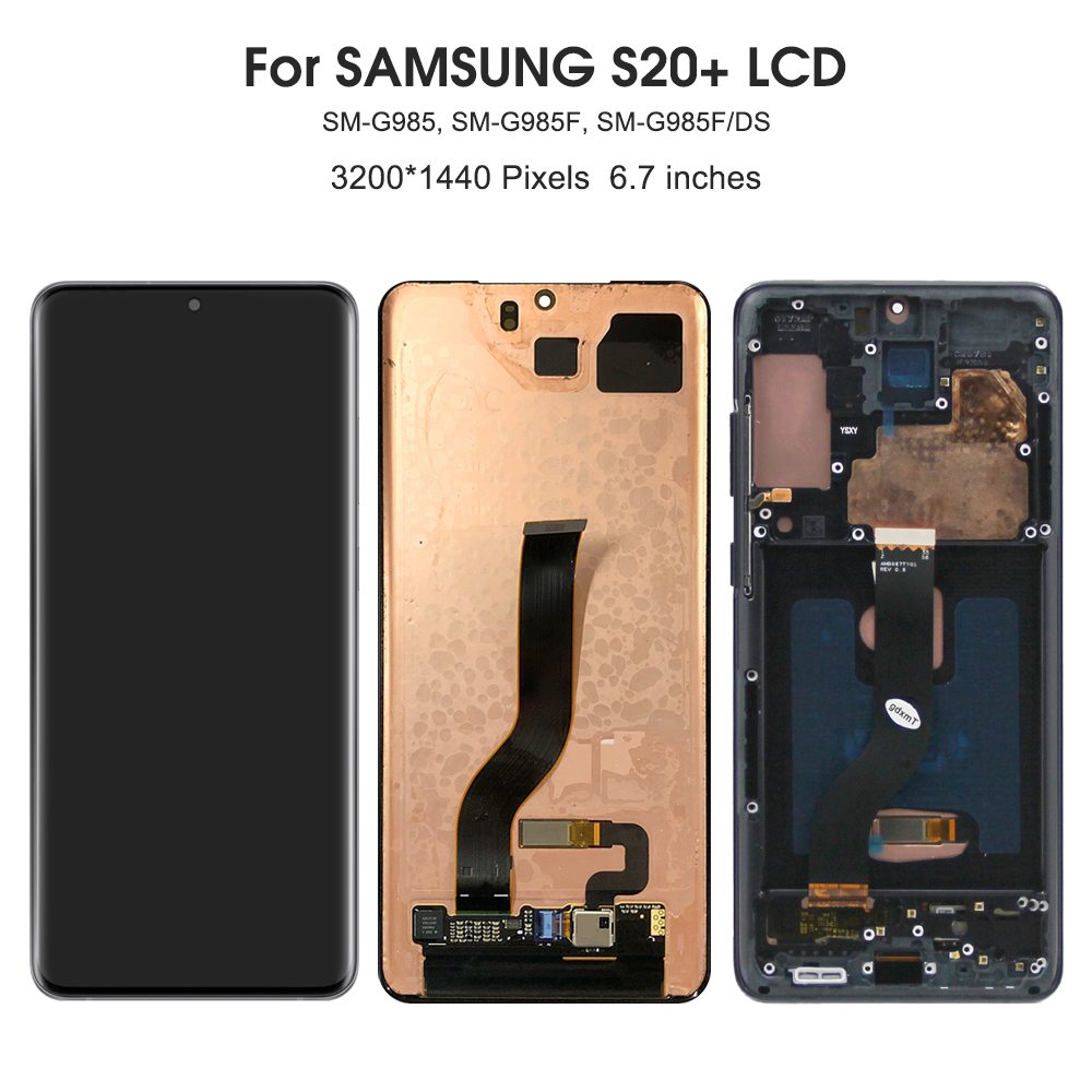 6.7''S20 Plus For Samsung For AMOLED S20+ G985 G985F G985F/DS LCD Display Touch Screen Digitizer Assembly Replacement. 