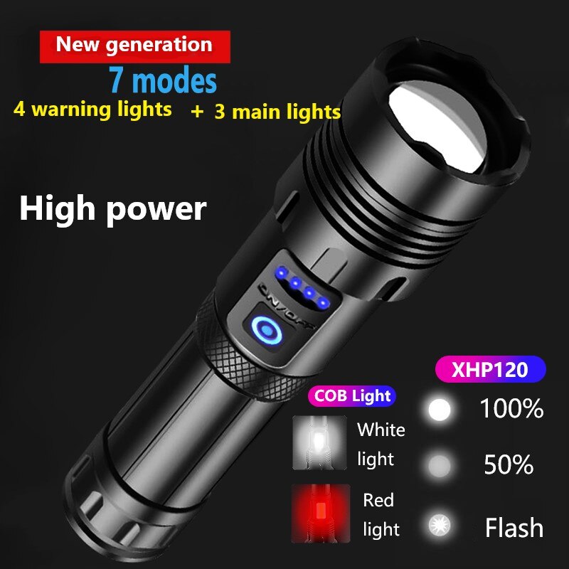 Super XHP120 Powerful Led Flashlight XHP90 High Power Torch Light Rechargeable Tactical Flashlight 18650 Usb Camping Lamp. 