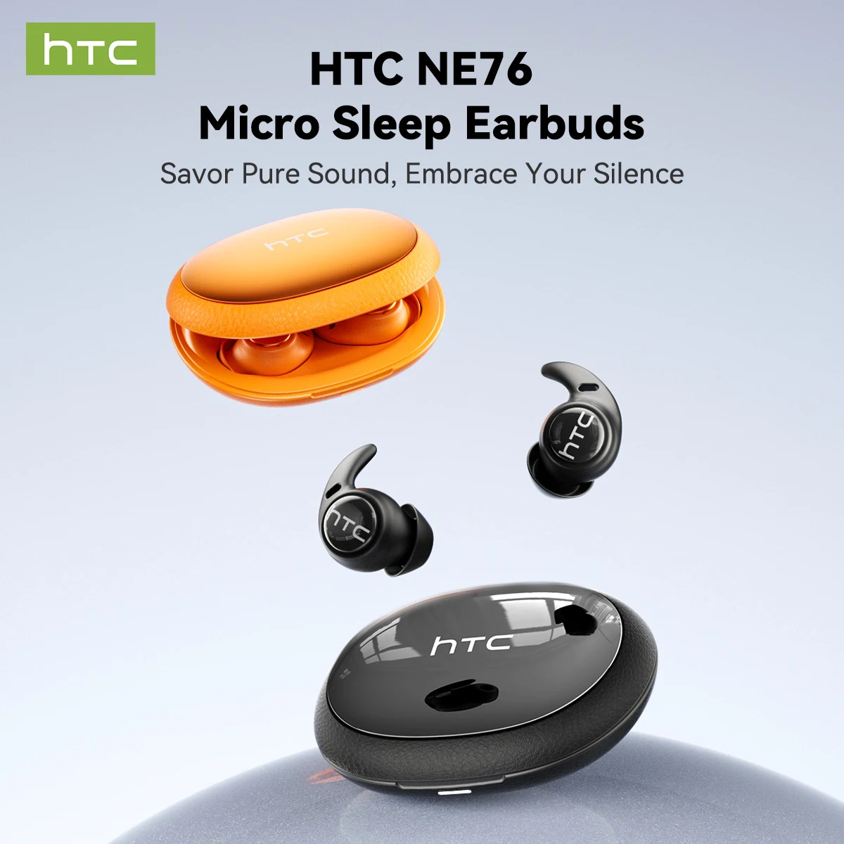 HTC NE76 TWS Wireless Earbuds AI Translator Sleep Mini Invisible ENC Noise Cancelling Bluetooth 5.3 Low Latency Headphones