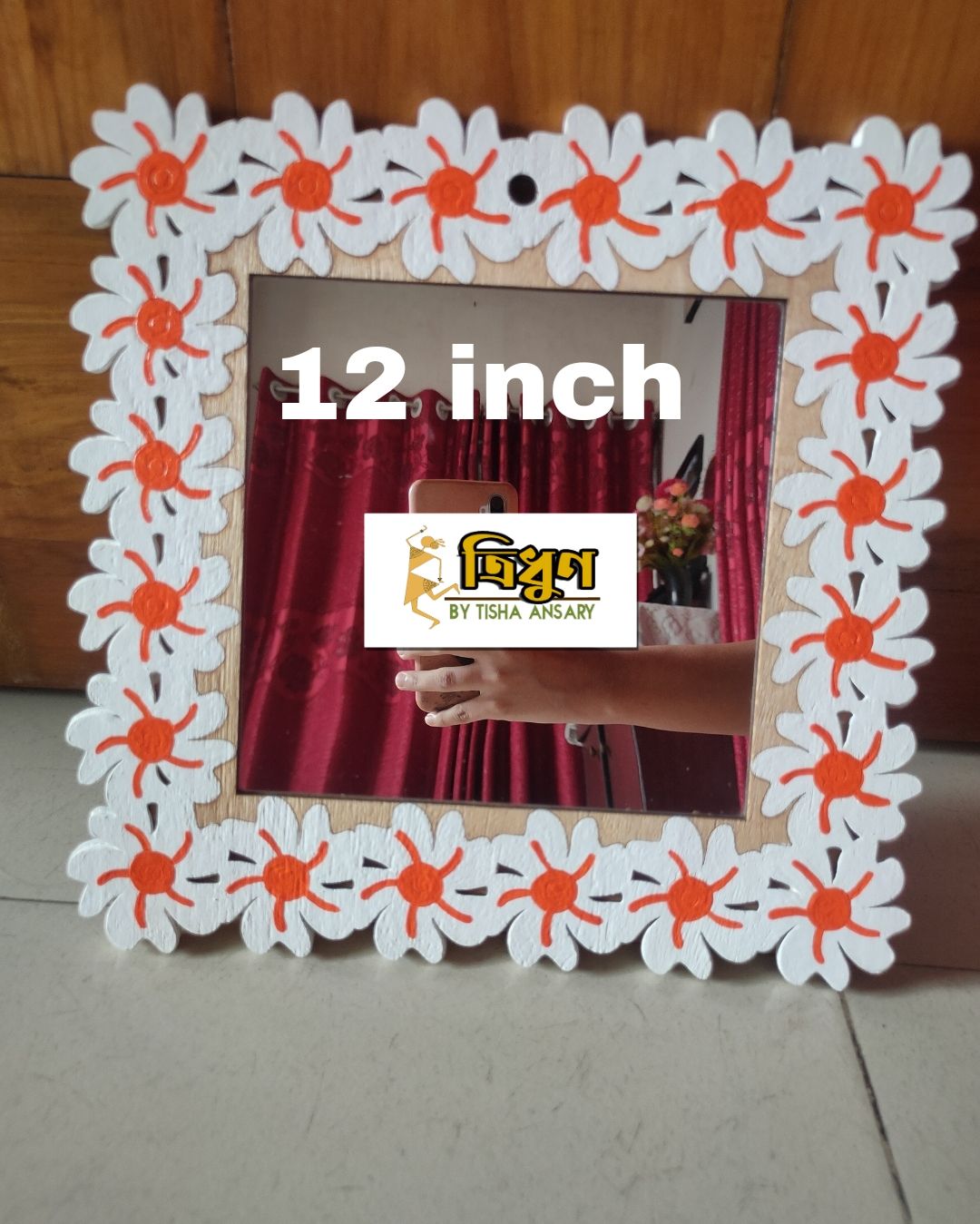 Wooden big size Shiuly mirror