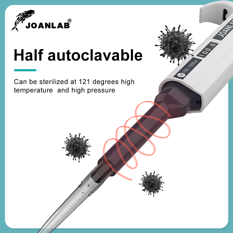 JOANLAB Micropipette Laboratory Automatic Pipette Digital Adjustable Plastic Pipette Chemistry Lab Equipment With Pipette Tips. 
