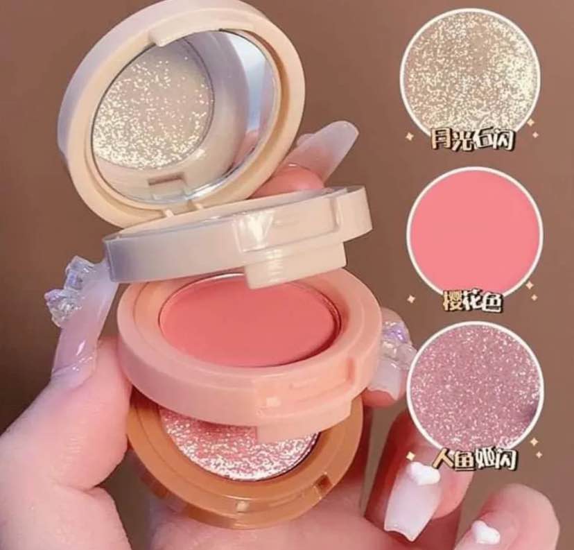 Miss Lara Blush & Highlighter 3 in 1... Shade:01..Shade:02. 