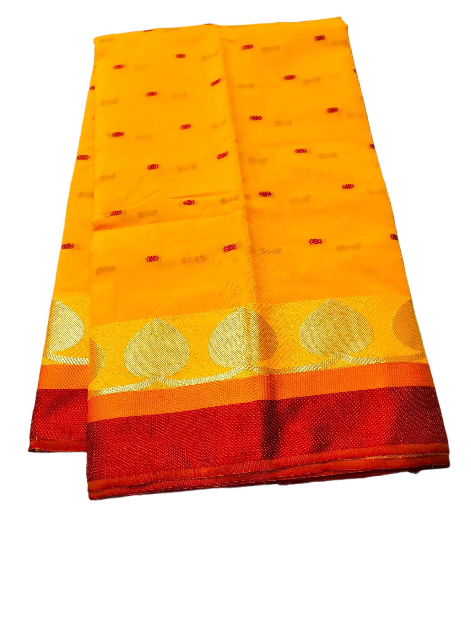 Halfsilk gaye holud saree/tangail yellow colour saree. 