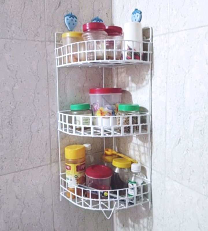 3+2 Layer Corner Shelf -2 Pcs Metal Rack Storage Organizer দুটি লোহার কর্নার স্ট্যান্ড রেক. 