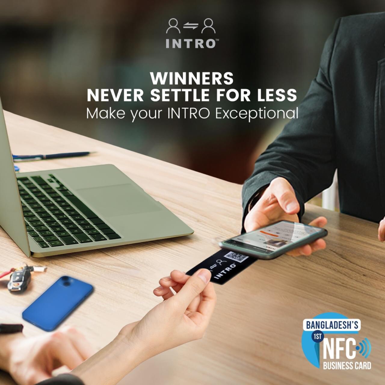 INTRO NFC CARD. DIGITAL VISITING CARD. INFINITY CARD.. 