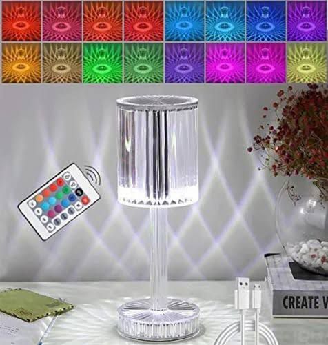 Modern Diamond Crystal Table Lamp with Touch Switch Warm. 