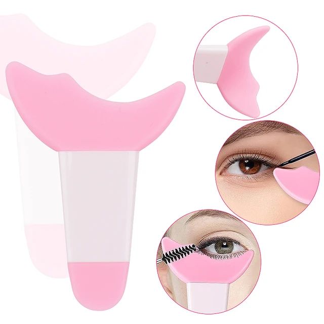 1 Pisce Resusable Eye Makeup Aid Silicone Eyeliner Eyebrow Stencils Face Cream Mask Applicator