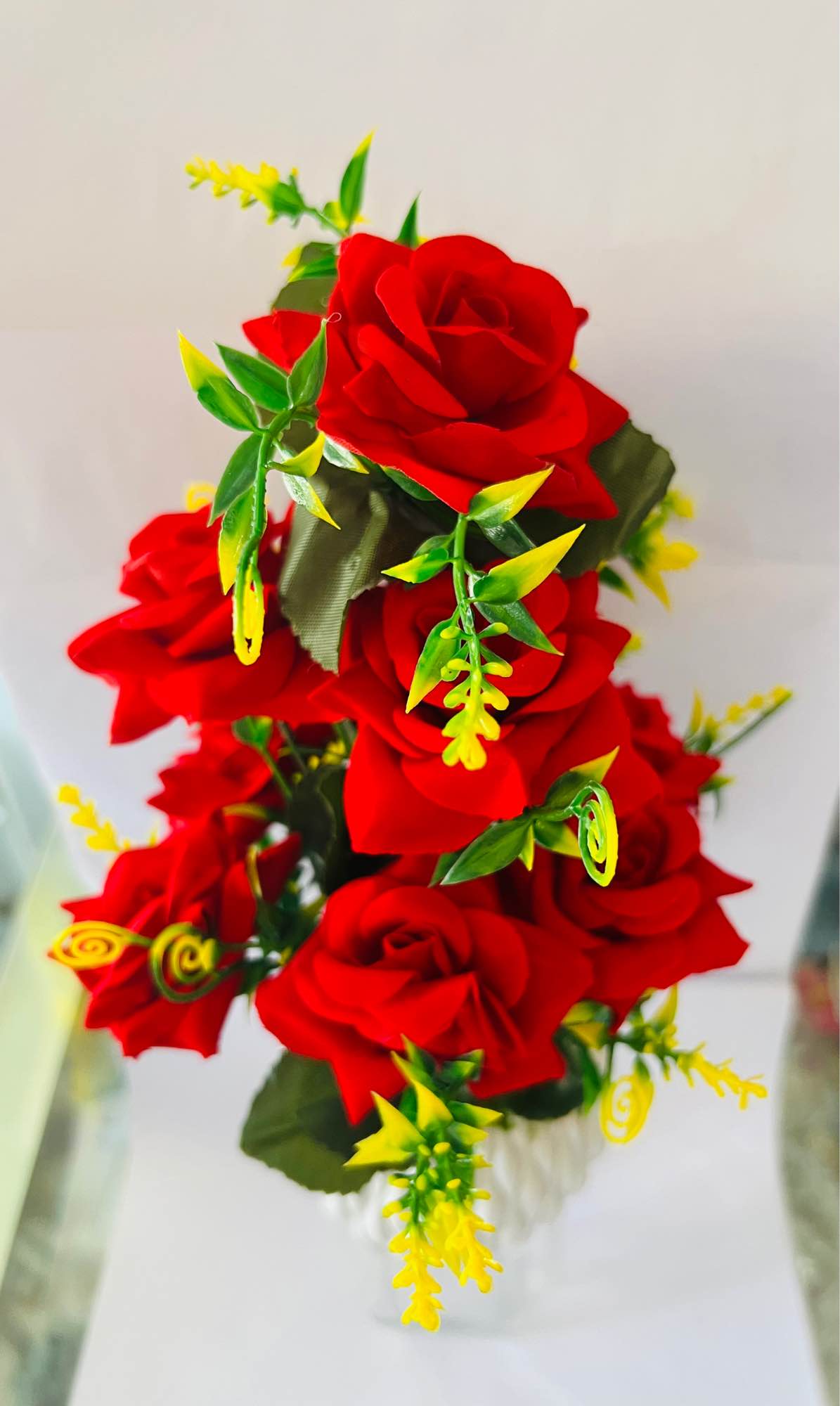Artificial Red Rose with vase looking like elegant