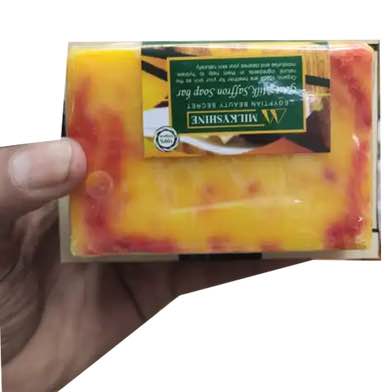 Milkyshine Beauty Secret Saffron Goat Milk Soap Bar wooden box -100gm. 