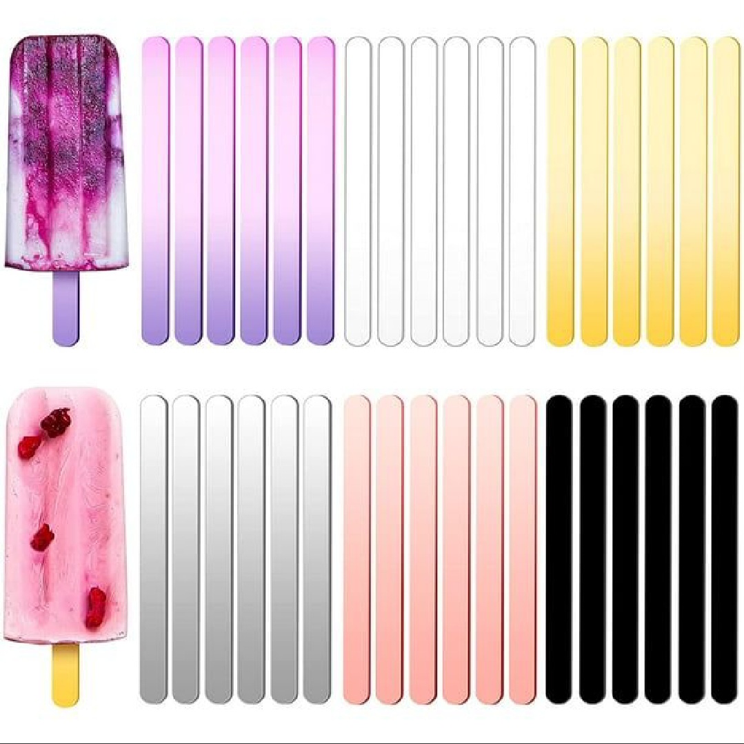 100 Pcs Black Colored Popsicle Sticks for Crafts, 4 Inch Colored Wooden Craft Sticks, Ice Cream Sticks, Rainbow Popsicle Sticks, Great for DIY Craft Creative Designs and Children Education Black color ice cream stick. 