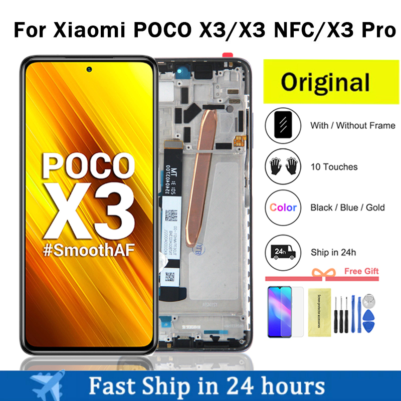 6.67 Original For Xiaomi POCO X3 Display LCD Touch Screen Digitizer For POCO X3 Pro NFC LCD Replacement Parts M2007J20CG Display. 