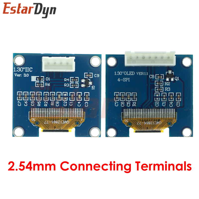RoHS 1.3 inch OLED Module White/Blue  SPI/IIC I2C Communicate Color 128X64 1.3 inch OLED LCD LED Display Module 1.3" OLED Module. 