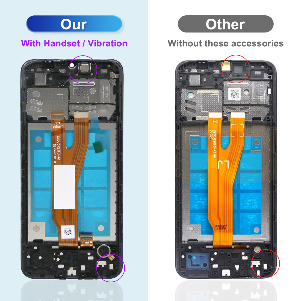 For Samsung A03 Core LCD Display Touch Screen Digitizer Assembly A032 SM-A032F SM-A032F/DS Display with Frame. 