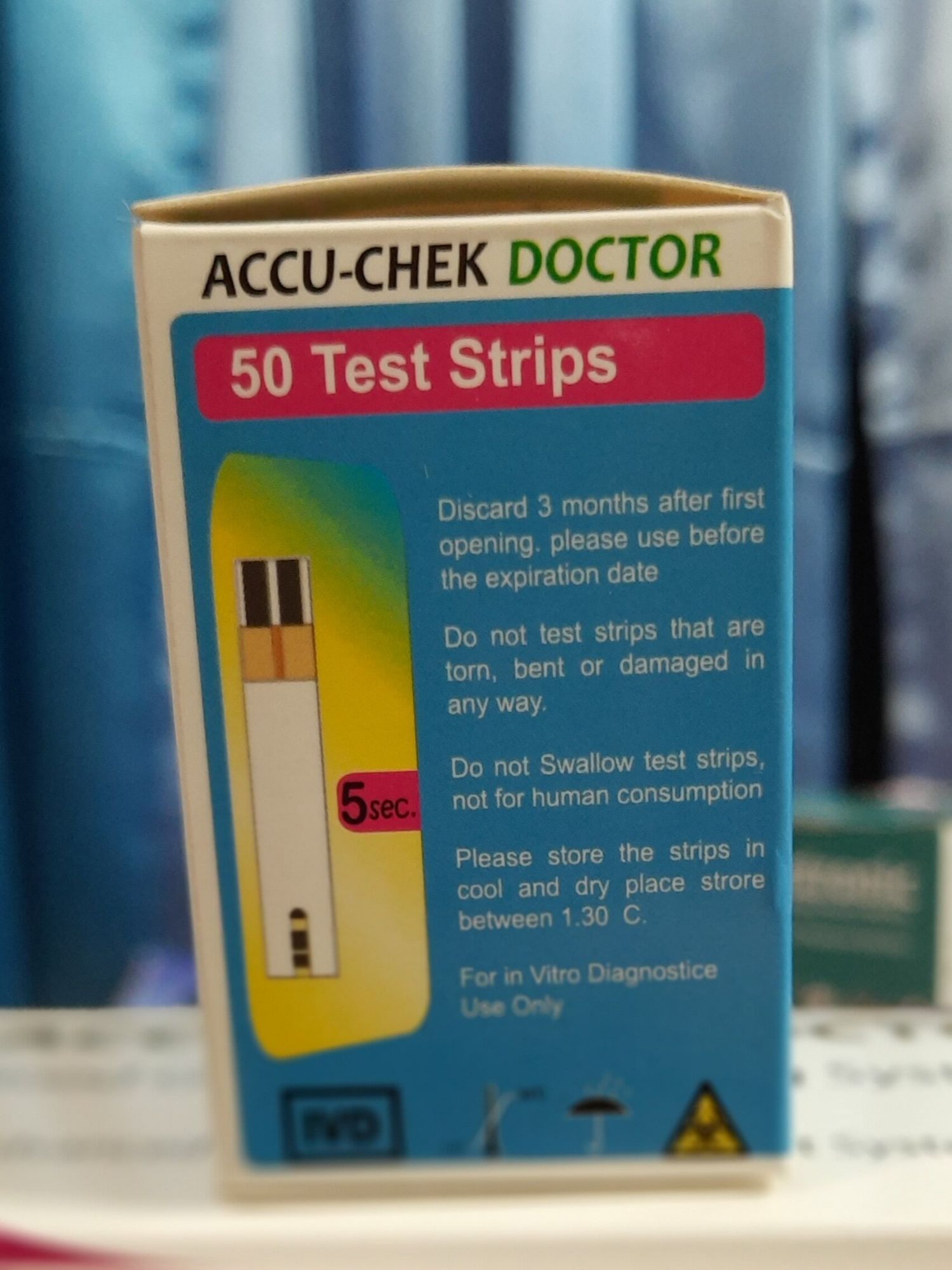 Accu Chek Doctor 50pc Test Strips for Glucose Meter