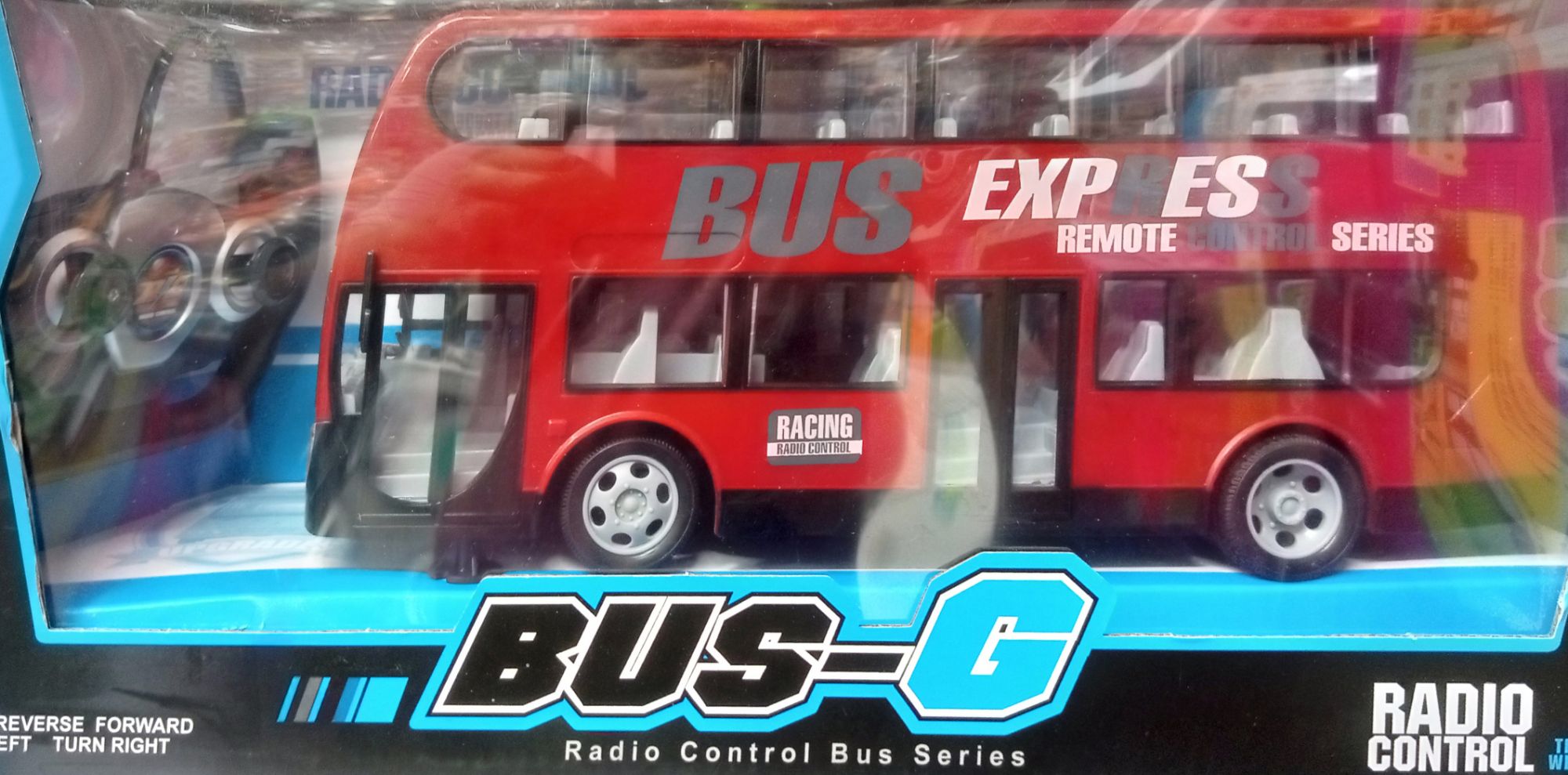 Remote control double decker bus. 