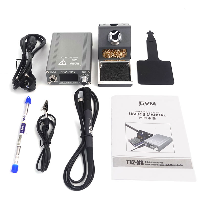 GVM T12-XS Intelligent Welding Table for Mobile Phone Maintenance with Digital Display Thermostatic BGA Rework Soldering Station. 