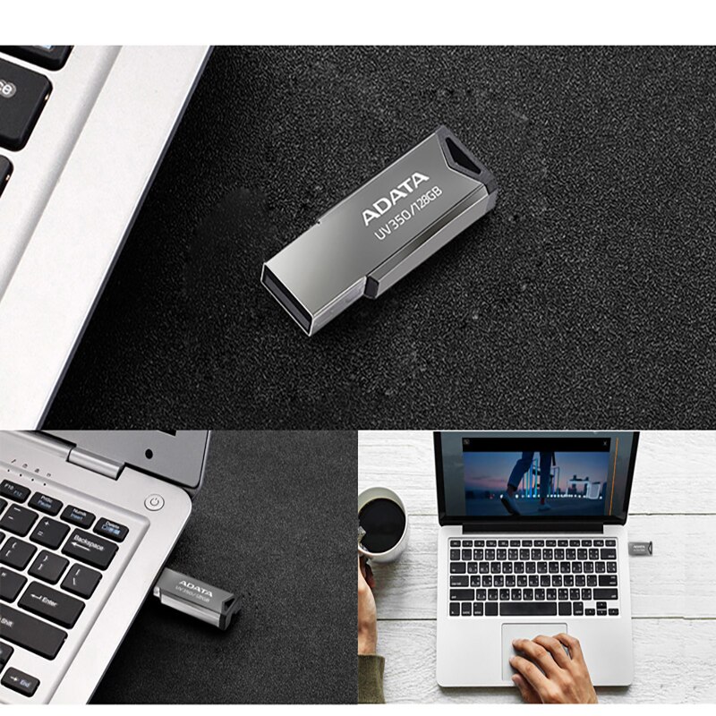 ADATA USB 3.2 Flash Drives Pen Drive UV350 Metal Pendrive 32GB 64GB 128GB 256GB CLE Flash Disk Mini Key Memory Stick 3.0. 