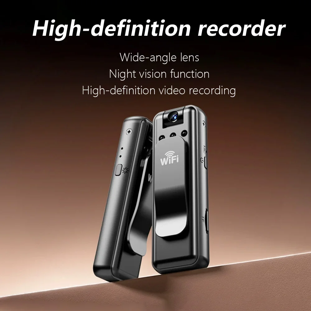 2K Mini WiFi Camera Portable Pocket Body Cams Loop Recording Cycling Video Recorder infrared Night Rotating Clip-on Camera