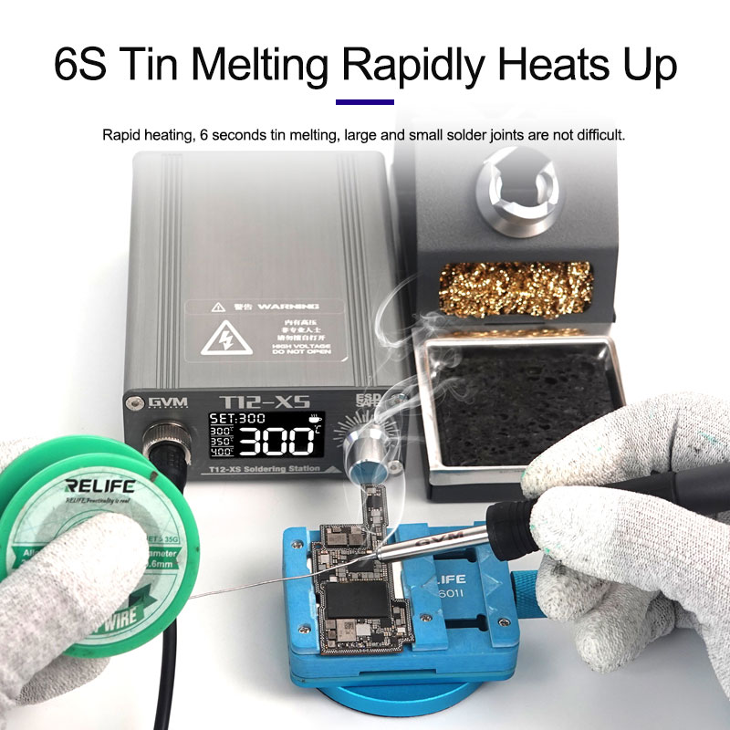 GVM T12-XS Intelligent Welding Table for Mobile Phone Maintenance with Digital Display Thermostatic BGA Rework Soldering Station. 