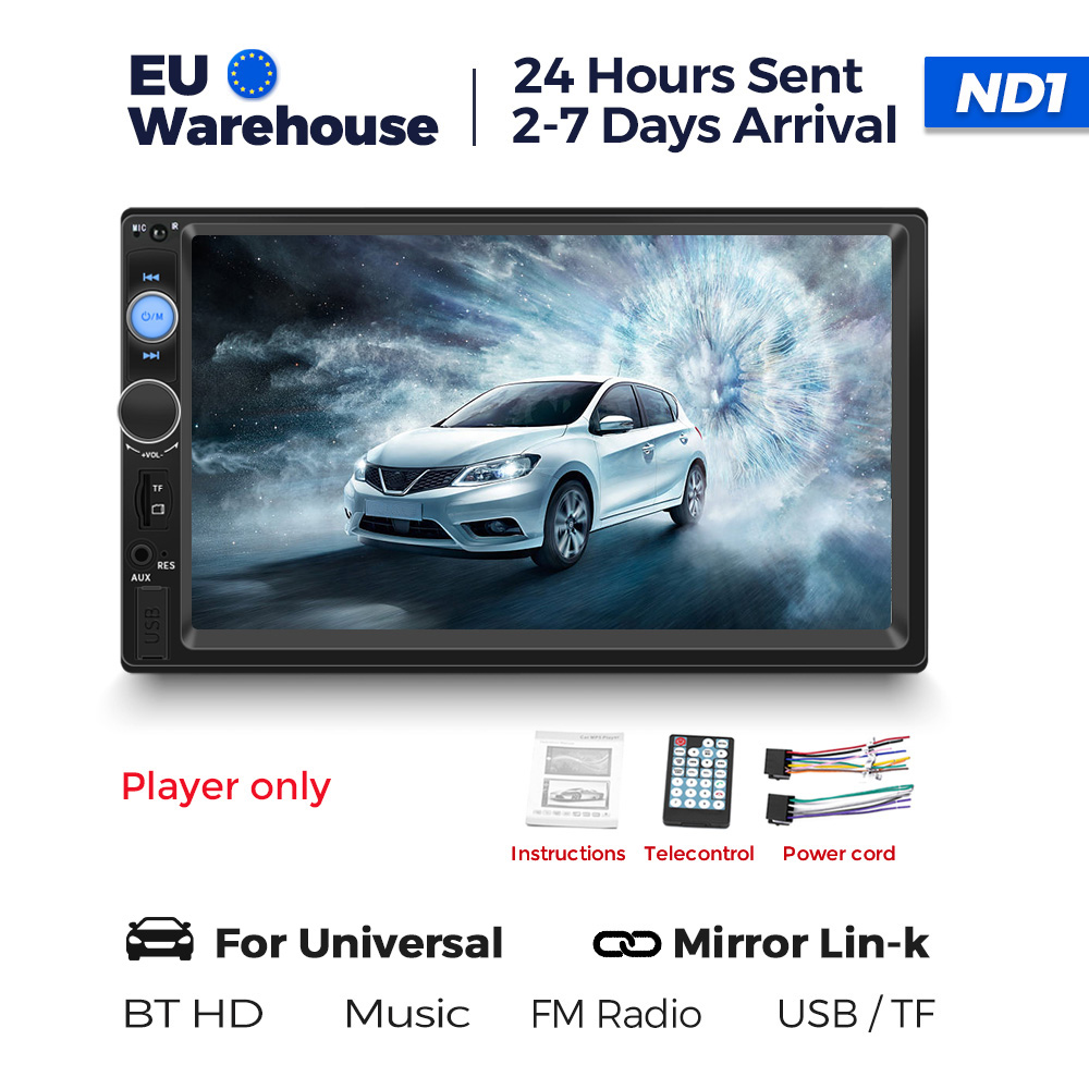 Navifly ND1 2 din Car Radio 7" HD Touch Screen Autoradio Multimedia Player Universal Car Stereo MP5 Player BT SWC TF FM Camera. 