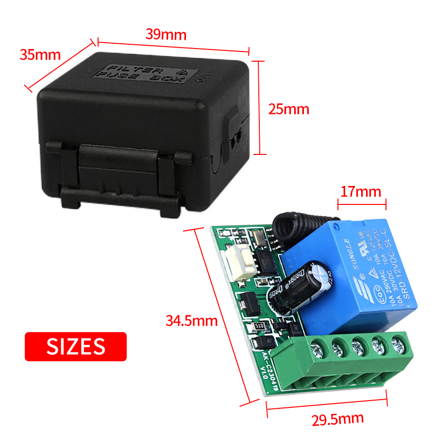 433Mhz DC 12V 1CH Universal Wireless Remote Control Switch 10A Relay Receiver Module RF Transmitter 433Mhz For LED Gate Garage. 