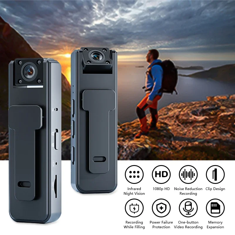 1080P HD Mini Camera Handheld Camera Outdoor Sports Camera Body Camera Infrared Night Vision Audio Video Enforcement Recorder